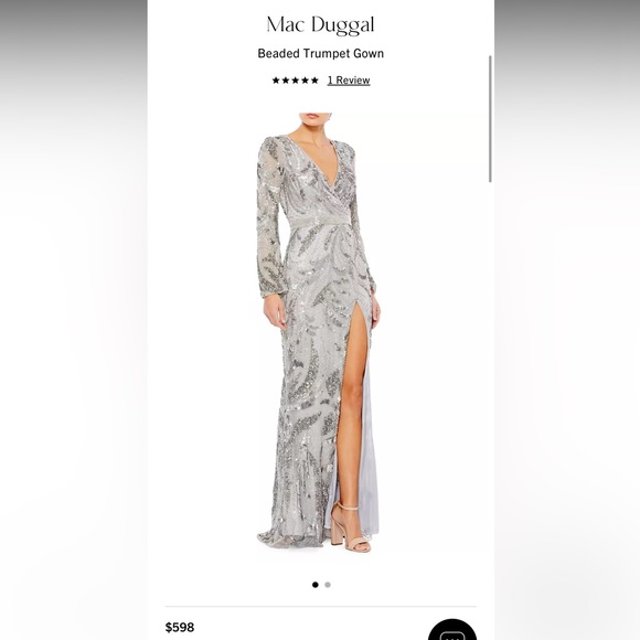 Mac Duggal Beaded Trumpet Gown - Picture 1 of 9